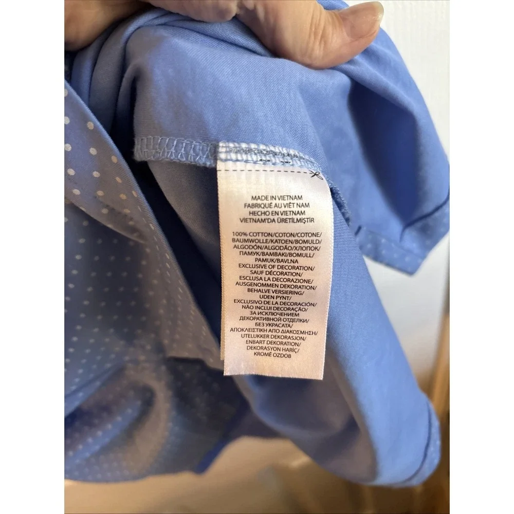 Polo Ralph Lauren Polo Shirt Mens XXL Blue Polka Dot Slim Fit Short Sleeve